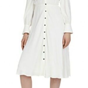 Classic off White Button-Front Women's Dress